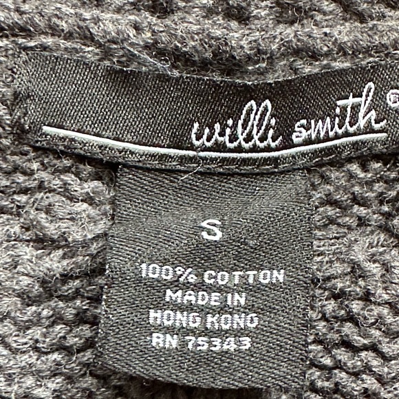 Willi Smith Gray Knit Cable Cardigan No Buttons with Belt 100% Cotton SZ S - Picture 9 of 13